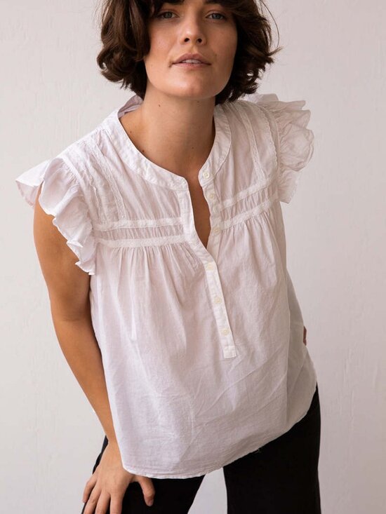 XiRENA Tops - Xirena Luna Top in White - size S